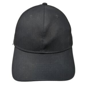 George Snapback Trucker Hat Black One Size Adjustable Mesh Back Blank 6 Panel